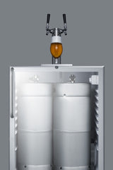 Built-in glass door kegerator for use under ADA compliant counters with dual tap kit for two 1/6 kegs, ADA (Model SBC56G