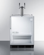 Built-in glass door kegerator for use under ADA compliant counters with dual tap kit for two 1/6 kegs, ADA (Model SBC56G