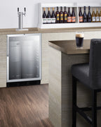 Built-in glass door kegerator for use under ADA compliant counters with dual tap kit for two 1/6 kegs, ADA (Model SBC56G