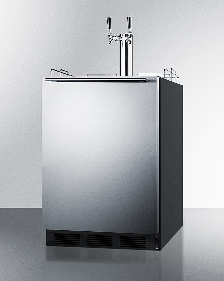 Accucold Built-in kegerator for use under ADA compliant counters with dual tap kit for two 1/6 kegs and panel-ready