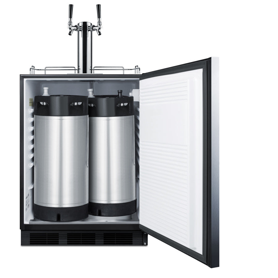 ADA compliant built-in commercial cold brew coffee kegerator, ADA (Model SBC58BLBIADACFTWINLHD) - Full