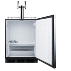 ADA compliant built-in commercial cold brew coffee kegerator, ADA (Model SBC58BLBIADACFTWINLHD) - Open
