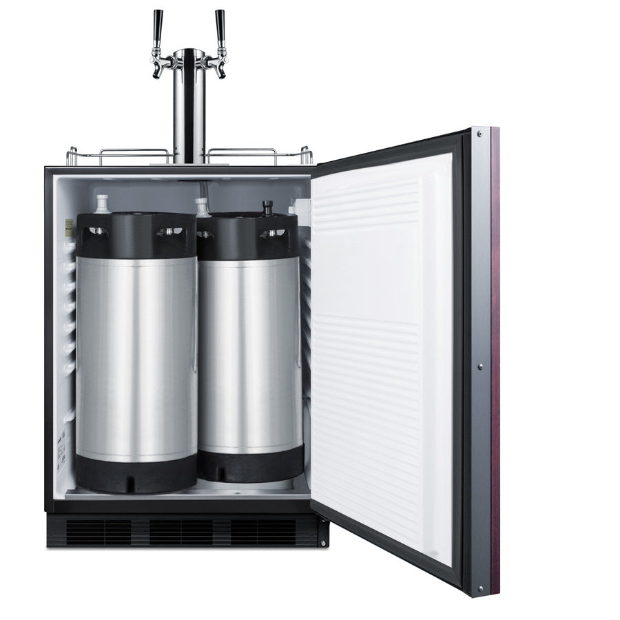 ADA compliant built-in commercial cold brew coffee kegerator, ADA (Model SBC58BLBIADAIFCFTWINLHD) - Full