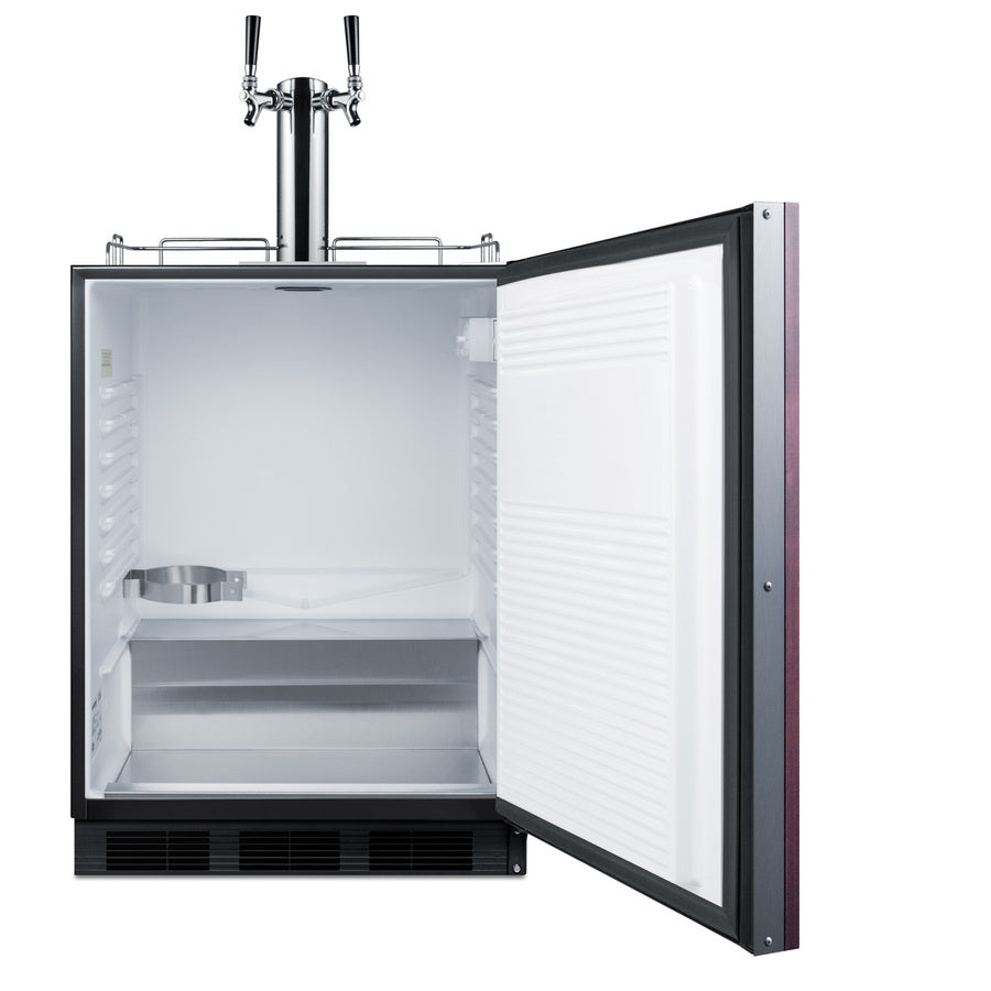 Accucold Built-in kegerator for use under ADA compliant counters with dual tap kit for two 1/6 kegs and panel-ready door, ADA (Model SBC58BLBIADAIFLHD)