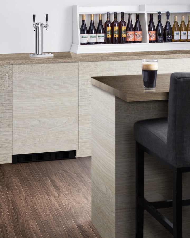 Accucold Built-in kegerator for use under ADA compliant counters with dual tap kit for two 1/6 kegs and panel-ready door, ADA (Model SBC58BLBIADAIFLHD)