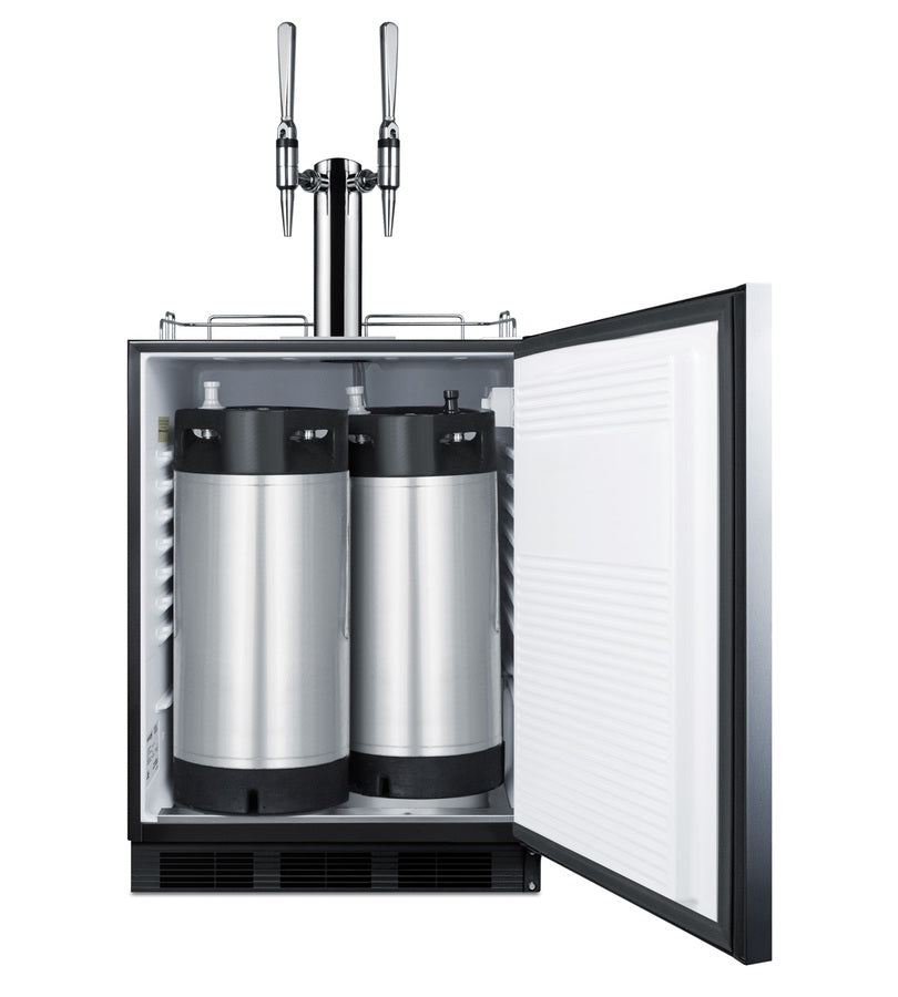 ADA compliant built-in commercial nitro coffee kegerator, ADA (Model SBC58BLBIADANCFTWINLHD)