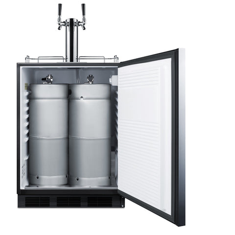 Accucold Built-in kegerator for use under ADA compliant counters with dual tap kit for two 1/6 kegs, ADA (Model SBC58BLBIADALHD)
