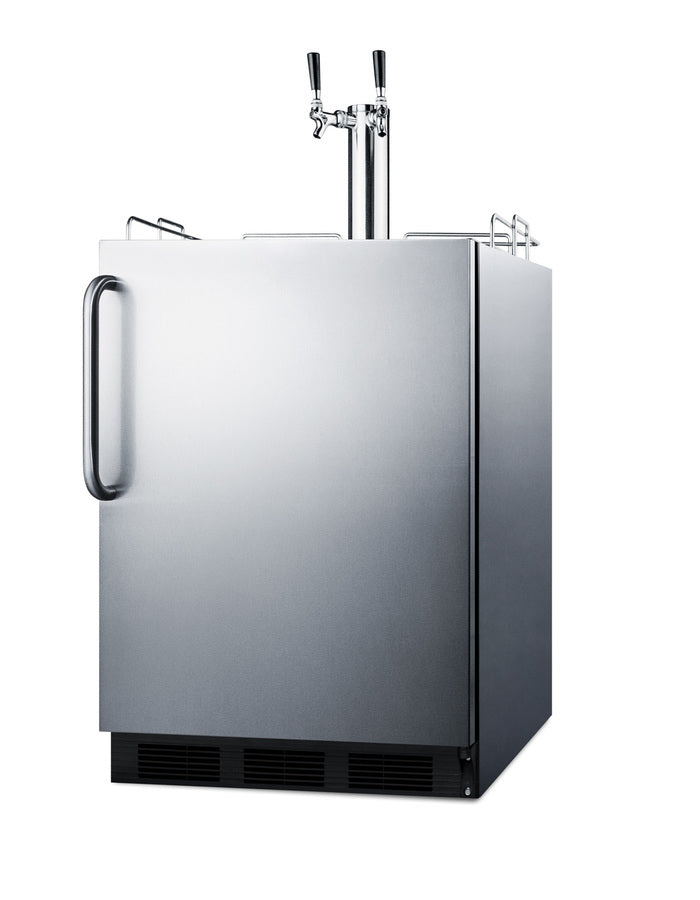 Accucold Built-in kegerator for use under ADA compliant counters with dual tap kit for two 1/6 kegs, ADA (Model SBC58BLBICSSADA)