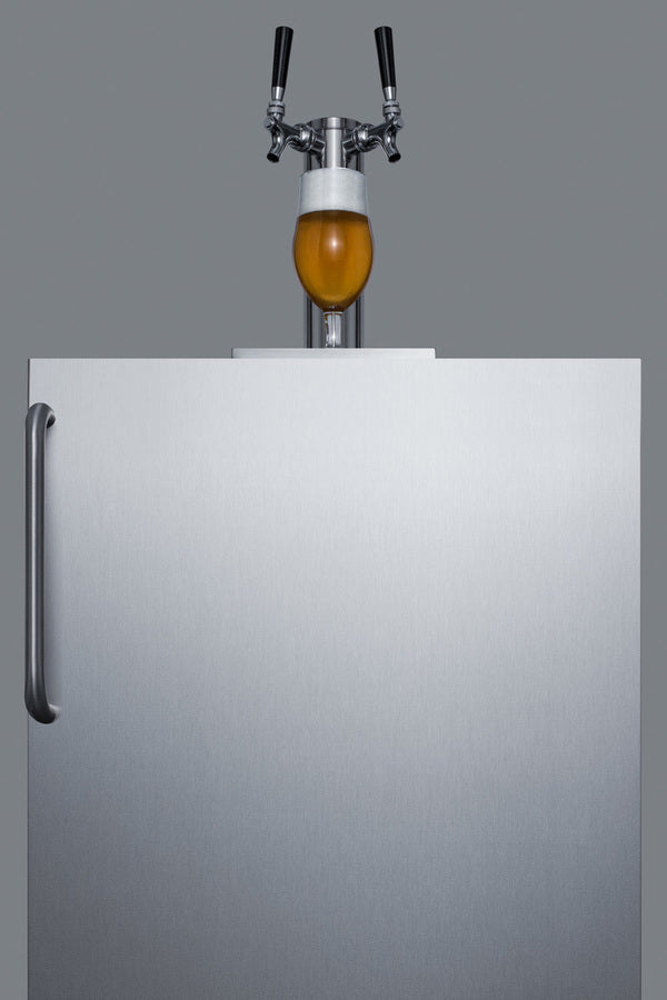 Accucold Built-in kegerator for use under ADA compliant counters with dual tap kit for two 1/6 kegs, ADA (Model SBC58BLBICSSADA)