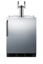 Accucold Built-in kegerator for use under ADA compliant counters with dual tap kit for two 1/6 kegs, ADA (Model SBC58BLBICSSADA)