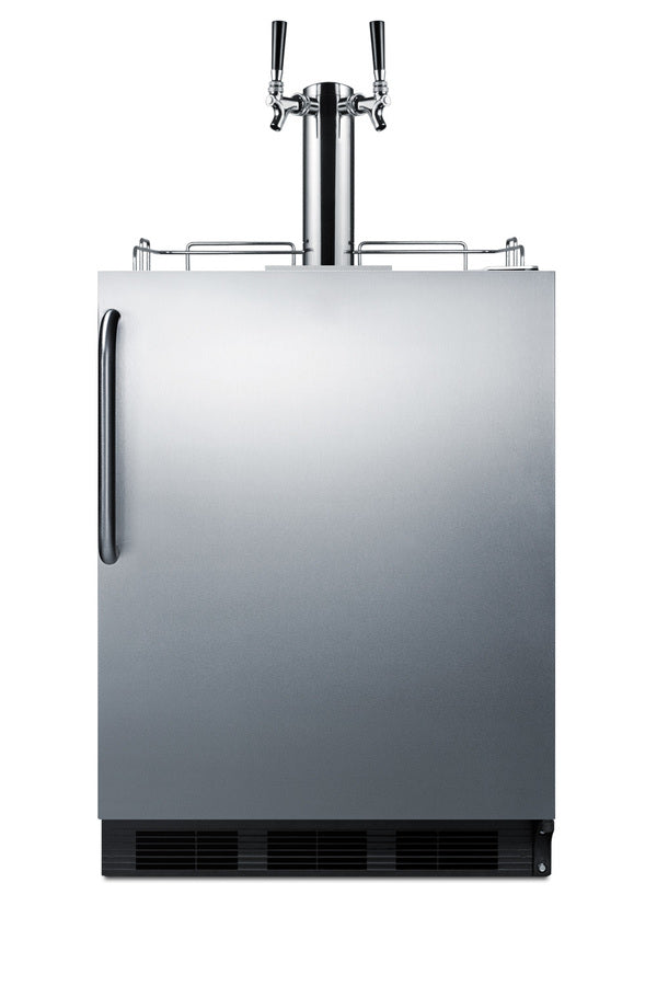 Accucold Built-in kegerator for use under ADA compliant counters with dual tap kit for two 1/6 kegs, ADA (Model SBC58BLBICSSADA)