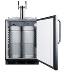 Accucold Built-in kegerator for use under ADA compliant counters with dual tap kit for two 1/6 kegs, ADA (Model SBC58BLBICSSADA)