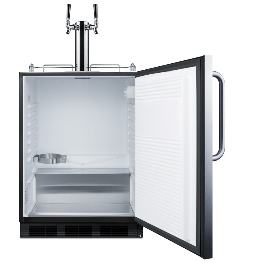 Accucold Built-in kegerator for use under ADA compliant counters with dual tap kit for two 1/6 kegs, ADA (Model SBC58BLBICSSADA)