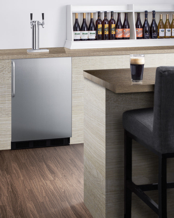 Accucold Built-in kegerator for use under ADA compliant counters with dual tap kit for two 1/6 kegs, ADA (Model SBC58BLBICSSADA)