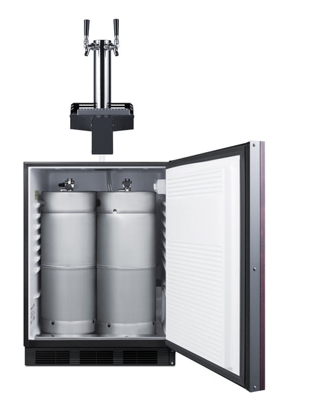 ADA height built-in undercounter Floating Tap Kegerator, requires no countertop drilling, ADA (Model SBC58BLIFFLTWADA)