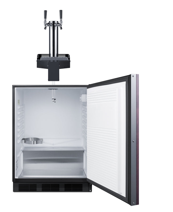 ADA height built-in undercounter Floating Tap Kegerator, requires no countertop drilling, ADA (Model SBC58BLIFFLTWADA)