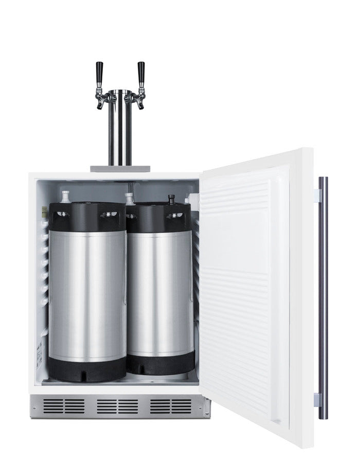 ADA compliant built-in commercial dual tap cold brew coffee dispenser in white, ADA (Model SBC58WHBIADACFTWIN) - Full