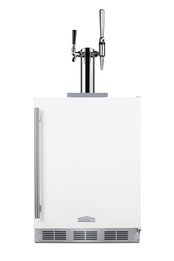 Accucold ADA compliant built-in commercial kegerator in white with dual tap kit to serve cold brew and nitro-infused coffee, ADA (Model SBC58WHBIADACMTWINLHD)