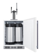 Accucold ADA compliant built-in commercial kegerator in white with dual tap kit to serve cold brew and nitro-infused coffee, ADA (Model SBC58WHBIADACMTWINLHD)
