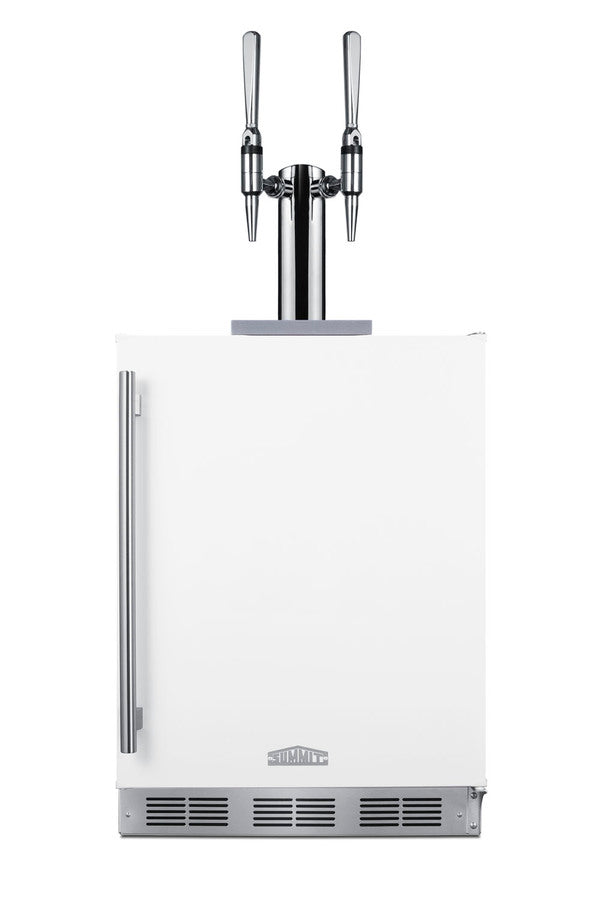 Accucold ADA compliant built-in commercial dual tap nitro-infused coffee dispenser in white, ADA (Model SBC58WHBIADANCFTWINLHD)