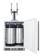 Accucold ADA compliant built-in commercial dual tap nitro-infused coffee dispenser in white, ADA (Model SBC58WHBIADANCFTWINLHD)
