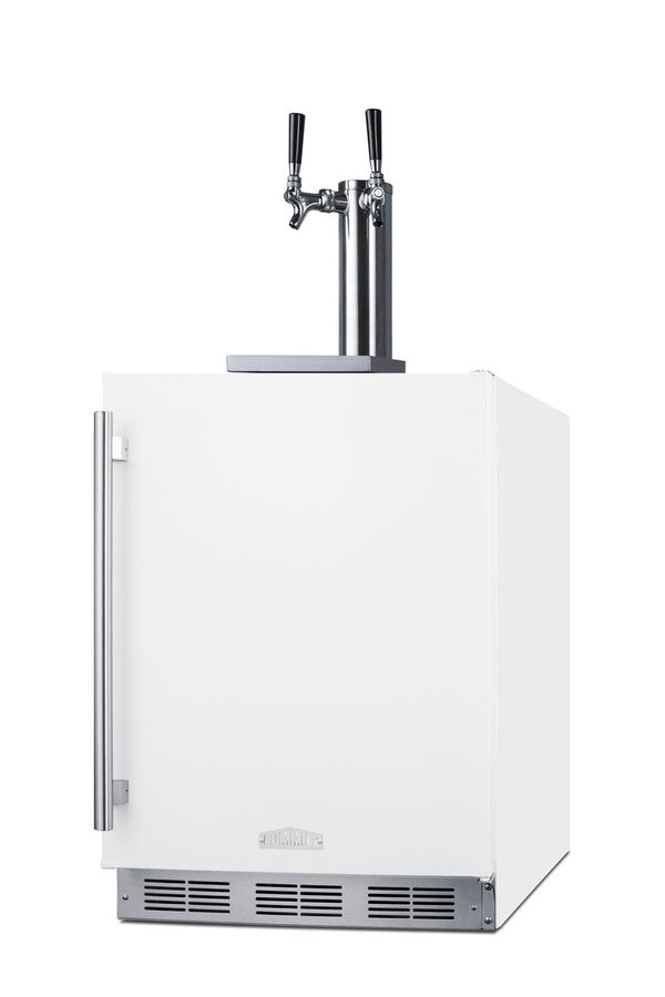 ADA compliant built-in commercial dual tap wine dispenser in white, ADA (Model SBC58WHBIADAWKDTWIN) - Angle