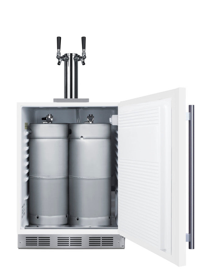 ADA compliant built-in commercial dual tap wine dispenser in white, ADA (Model SBC58WHBIADAWKDTWIN) - Full