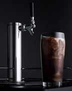 Accucold Cold brew coffee dispenser in black, with a complete stainless steel tap kit and nitrogen tank included (Model SBC635MCF)