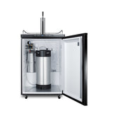 Accucold Cold brew coffee dispenser in black, with a complete stainless steel tap kit and nitrogen tank included (Model SBC635MCF)