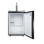 Accucold Cold brew coffee dispenser in black, with a complete stainless steel tap kit and nitrogen tank included (Model SBC635MCF)
