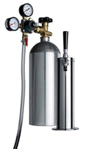 Accucold Cold brew coffee dispenser in black, with a complete stainless steel tap kit and nitrogen tank included (Model SBC635MCF)