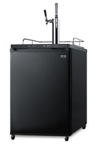 Dual tap coffee dispenser in black, with a combination nitro/flat coffee tap kit in stainless steel (Model SBC635MCMTWIN