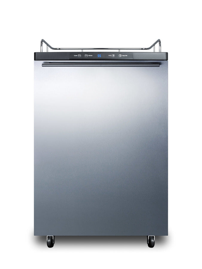 Accucold Freestanding residential beer dispenser, auto defrost w/digital thermostat, SS door, horizontal handle, and black cabine (Model SBC635MNKSSHH)