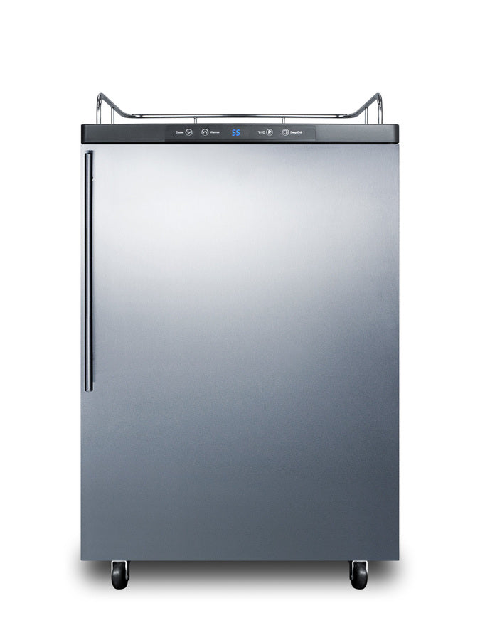 Accucold Freestanding residential beer dispenser, auto defrost w/digital thermostat, SS door, thin handle, and black cabinet; no (Model SBC635MNKSSHVLHD)