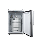Accucold Freestanding residential beer dispenser, auto defrost w/digital thermostat, SS door, thin handle, and black cabinet; no (Model SBC635MNKSSHVLHD)