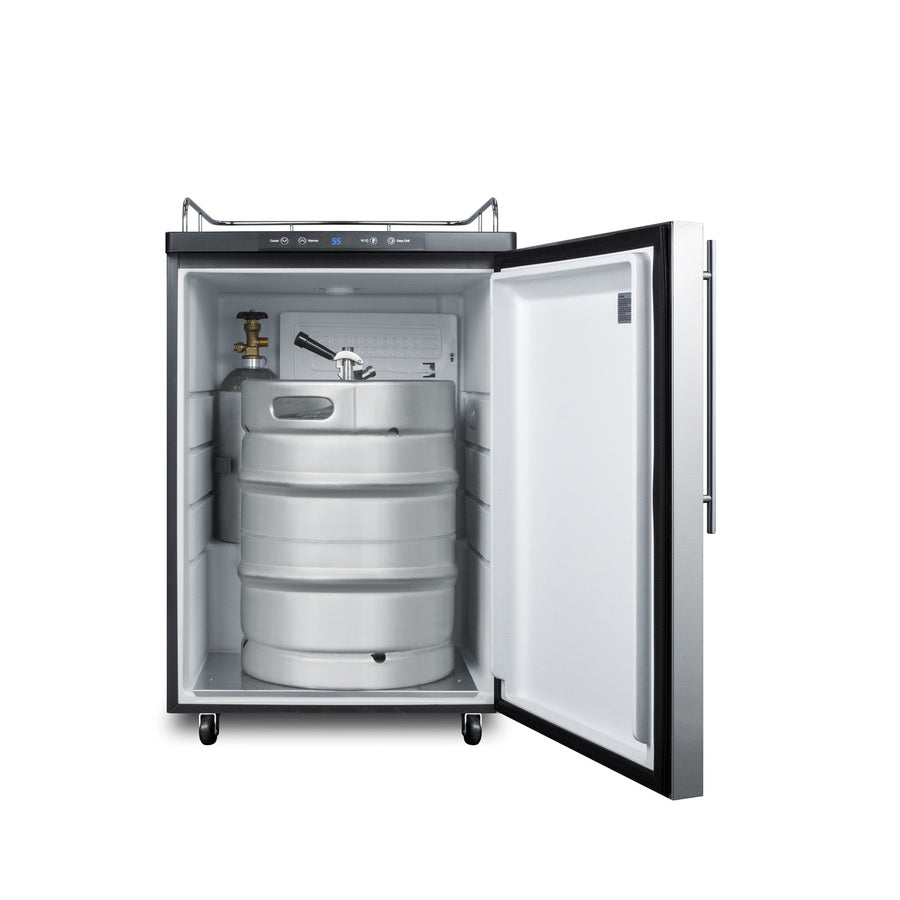 Accucold Freestanding residential beer dispenser, auto defrost w/digital thermostat, SS door, thin handle, and black cabinet; no (Model SBC635MNKSSHV)