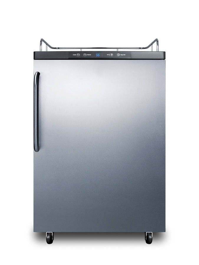 Accucold Freestanding residential beer dispenser, auto defrost w/digital thermostat, SS door, towel bar handle, and black cabinet (Model SBC635MNKSSTBLHD)