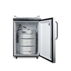 Accucold Freestanding residential beer dispenser, auto defrost w/digital thermostat, SS door, towel bar handle, and black cabinet (Model SBC635MNKSSTBLHD)