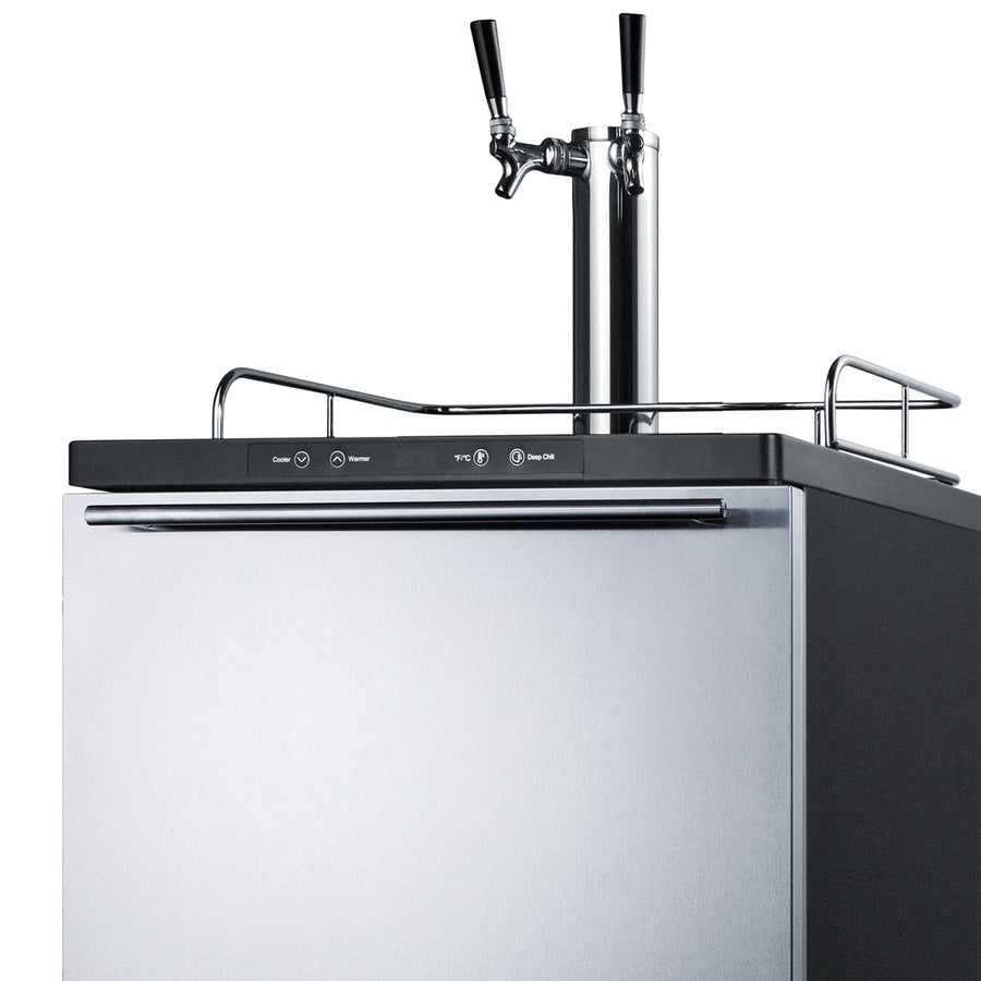 Accucold Freestanding dual tap residential beer dispenser, auto defrost w/digital thermostat, SS wrapped door, horizontal handle, (Model SBC635MSSHHTWIN)