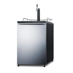 Freestanding residential beer dispenser, auto defrost with digital thermostat, stainless steel wrapped door, horizontal 