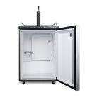 Freestanding residential beer dispenser, auto defrost with digital thermostat, stainless steel wrapped door, horizontal 