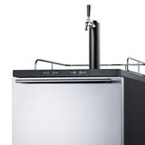Freestanding residential beer dispenser, auto defrost with digital thermostat, stainless steel wrapped door, horizontal 