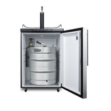 Accucold Freestanding residential beer dispenser, auto defrost with digital thermostat, stainless steel wrapped door, thin handle (Model SBC635MSSHVLHD)