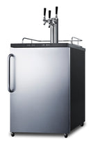 Accucold Freestanding residential beer dispenser, auto defrost with triple tap kit, digital thermostat and stainless steel door (Model SBC635MSSTBTRIPLELHD)