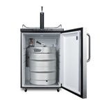 Accucold Freestanding residential beer dispenser, auto defrost with digital thermostat, stainless steel wrapped door, towel bar h (Model SBC635MSSTB)