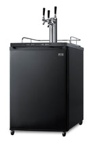 Freestanding residential beer dispenser, auto defrost with triple tap kit, digital thermostat and black exterior finish 