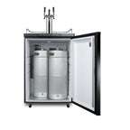 Freestanding residential beer dispenser, auto defrost with triple tap kit, digital thermostat and black exterior finish 