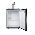 Freestanding residential beer dispenser, auto defrost with triple tap kit, digital thermostat and black exterior finish 