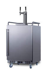 Built-in commercially approved dual tap cold brew kegerator in stainless steel (Model SBC682CFTWIN)