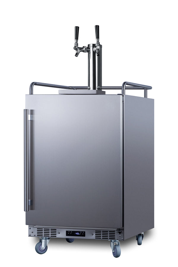 Built-in commercially approved dual tap cold brew kegerator in stainless steel (Model SBC682CFTWIN)